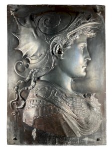 Antique Athena Relief 19th C Neoclassical Wall Sculpture After Cesare Ceribelli