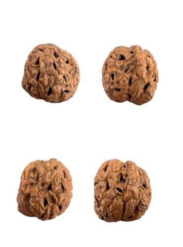 Antique Chinese Carved Walnut- Art Asiatique- Figure Scene - Rare- Curiosity