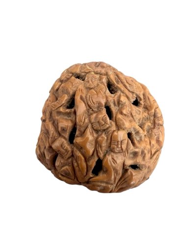 Antique Chinese Carved Walnut- Art Asiatique- Figure Scene - Rare- Curiosity