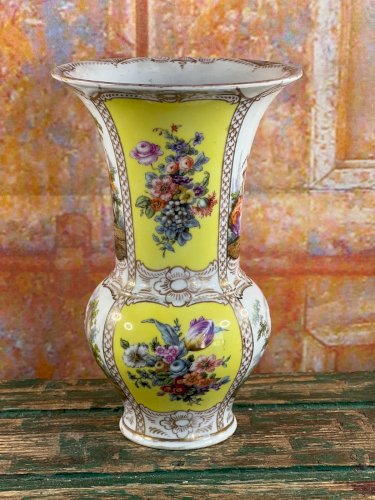Antique Dresden Porcelain Vase Helena Wolfsohn Hand Painted Rococo Germany