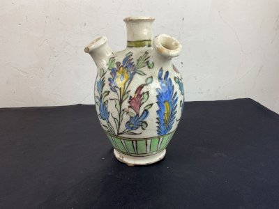 ANTIQUE PERSAN CRUCHE EN CERAMIQUE VERNISSEE ART KADJAR ISLAMIQUE QAJAR PERSE