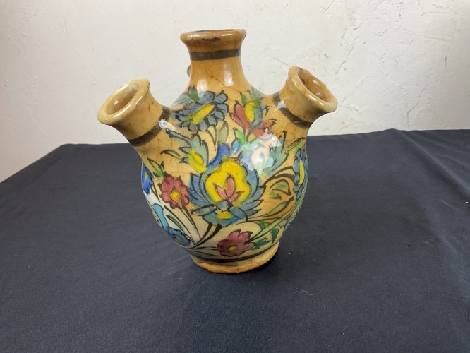 ANTIQUE PERSAN CRUCHE EN CERAMIQUE VERNISSEE ART KADJAR ISLAMIQUE QAJAR PERSE