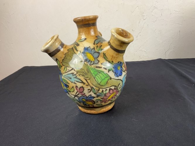 ANTIQUE PERSAN CRUCHE EN CERAMIQUE VERNISSEE ART KADJAR ISLAMIQUE QAJAR PERSE