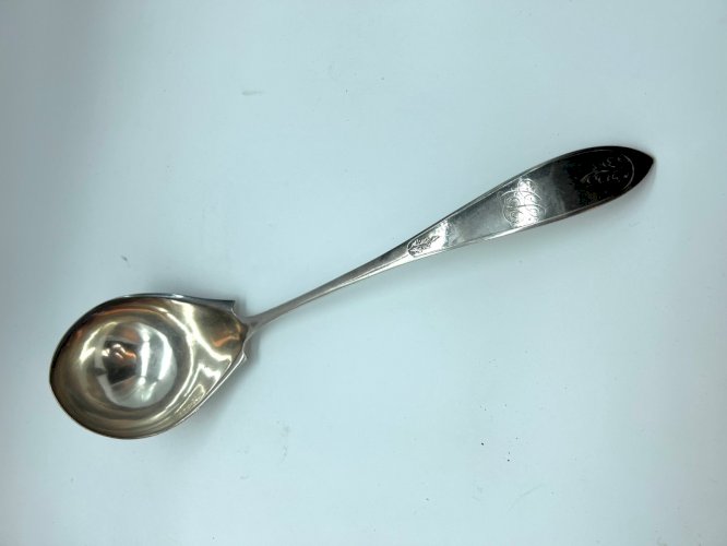 Antique Silverplate Punch Ladle – Brown & Brothers – Monogram – c.1880s