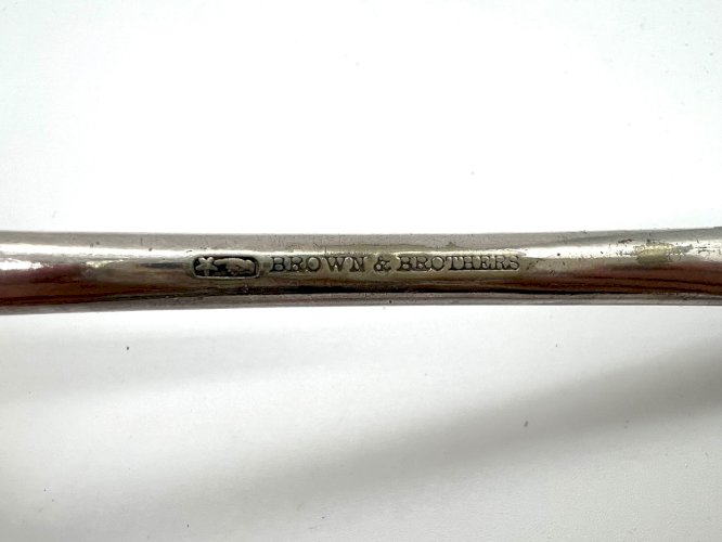 Antique Silverplate Punch Ladle – Brown & Brothers – Monogram – c.1880s
