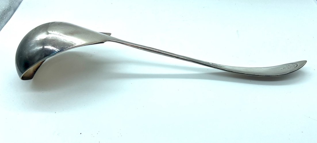 Antique Silverplate Punch Ladle – Brown & Brothers – Monogram – c.1880s