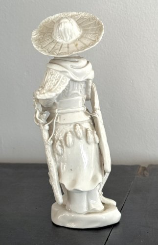 Antique Statuette Figurine Chasseresse Duhan XIXème Porcelaine Blanc De Chine