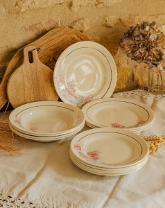 Antoinette, the set of Digoin Sarreguemines plates No. 232
