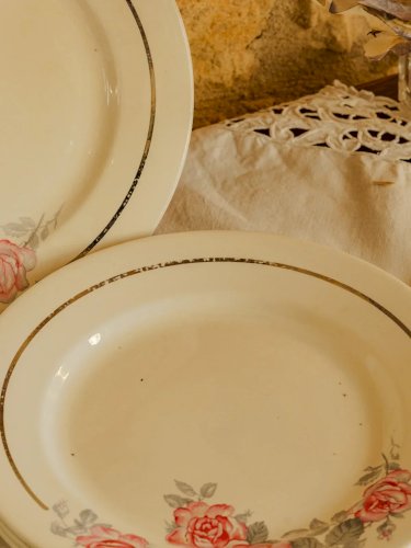 Antoinette, le lot d'assiettes Digoin Sarreguemines N°232