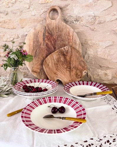 Antoinette, le lot de 5 assiettes creuses en faïence N°192