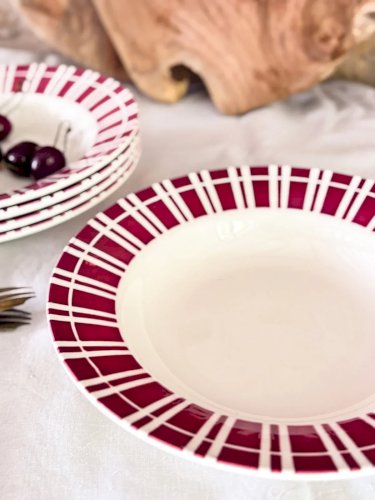 Antoinette, le lot de 5 assiettes creuses en faïence N°192