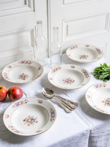 Antoinette, le lot de 5 assiettes Sarreguemines N°118