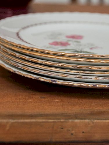 Antoinette, le lot de 6 assiettes à fleurs N°209