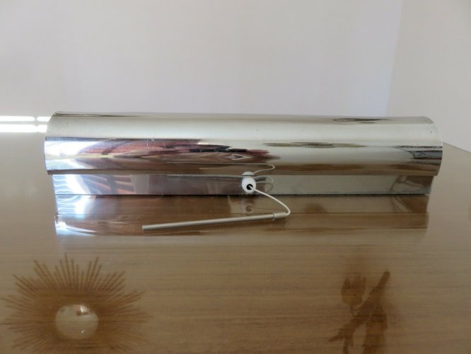 APPLIQUE ART DECO A ROULEAU EN LAITON CHROME INTERRUPTEUR A TIRETTE ANNEES 30 