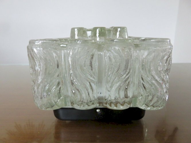APPLIQUE EN VERRE TEXTURE EPAIS ANNEES 50 60 