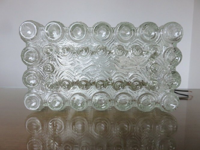 APPLIQUE EN VERRE TEXTURE EPAIS ANNEES 50 60 