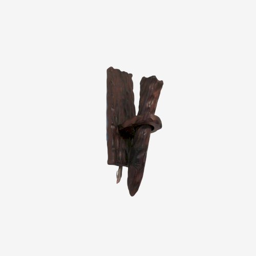 APPLIQUE FLAMBEAU EN BOIS MASSIF TAILLE A LA GOUGE ANNEES 40 50 - MAROLLES