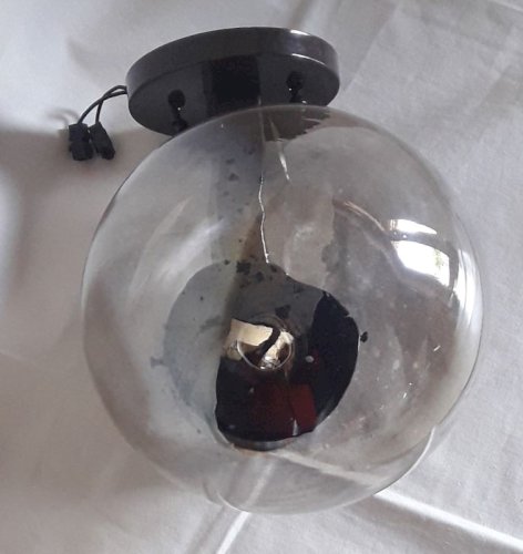 Applique lampe monteuse dd n°140 vintage globe « fumé » disderot delmas