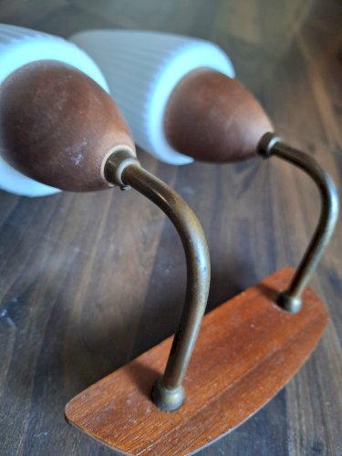 Applique murale vintage, luminaire ancien verre et bois