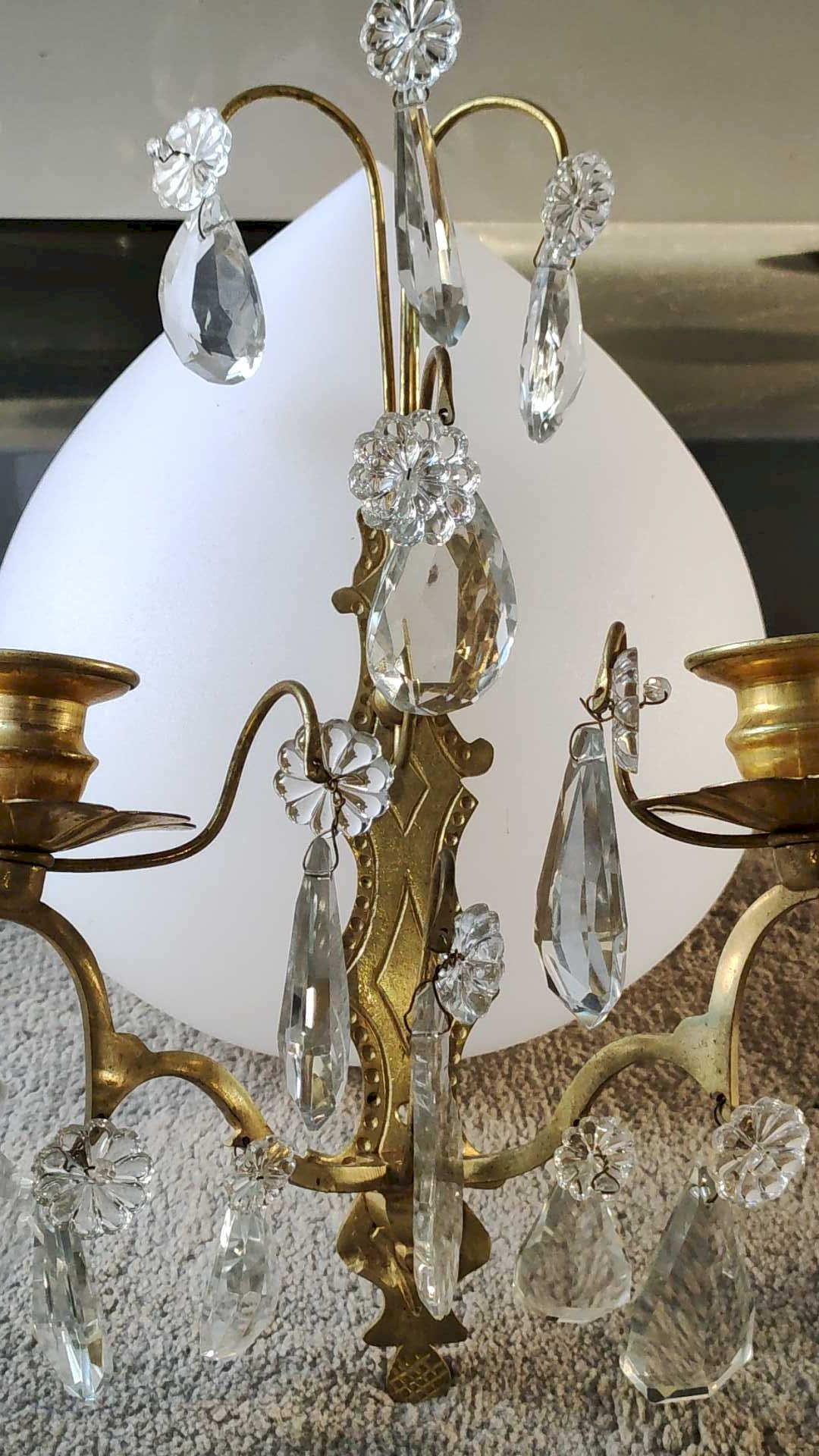 Three-branch wall light (one of a pair) (bras de lumière) - French Three-branch wall light (one of a pair) (bras de lumière) - French