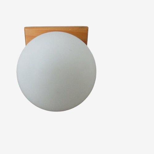 APPLIQUE SCANDINAVE MINIMALISTE ET MODERNISTE EN BOIS ET OPALINE ANNEES 60 70