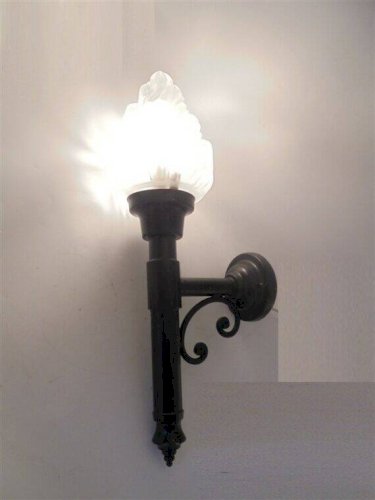 Applique torche globe flamme