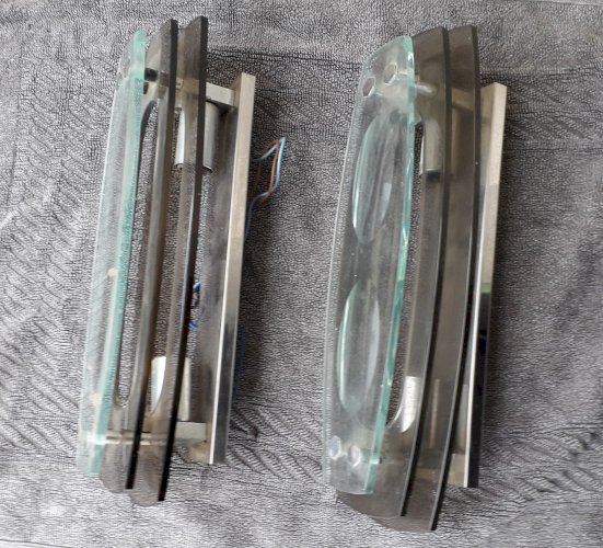 Paire d'appliques verre Véca