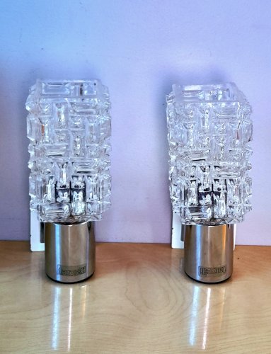 Appliques en verre et métal chromé Targetti 1970