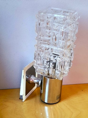 Appliques en verre et métal chromé Targetti 1970