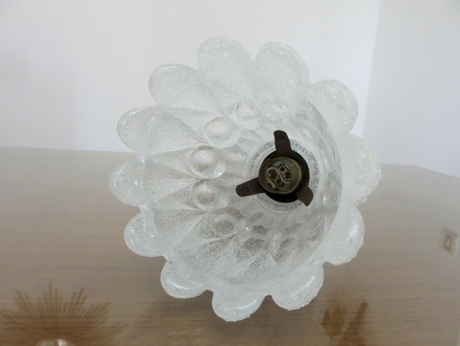 APPLIQUES TORCHERES EN VERRE DE MURANO ET LAITON PAR J.T. KALMAR 1960 AUTRICHE. 
