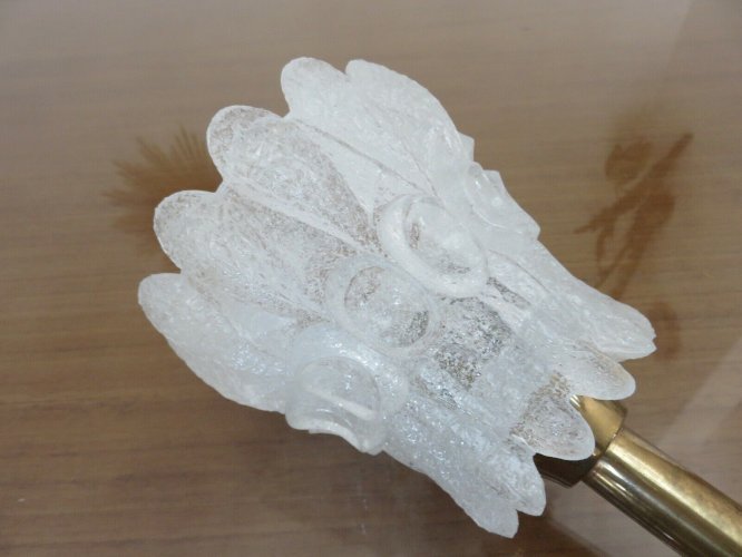APPLIQUES TORCHERES EN VERRE DE MURANO ET LAITON PAR J.T. KALMAR 1960 AUTRICHE. 