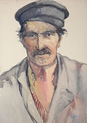 Aquarelle ancienne, signée, Edmond Valès, orientaliste, daté de 1939.