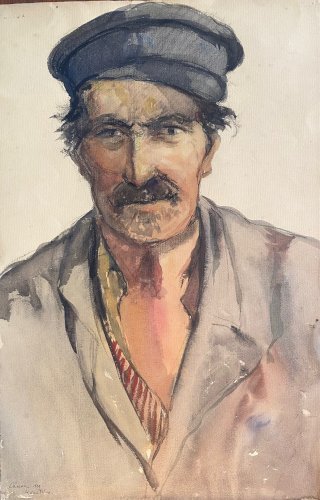 Aquarelle ancienne, signée, Edmond Valès, orientaliste, daté de 1939.