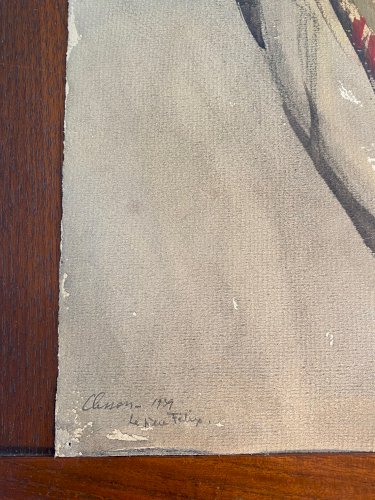 Aquarelle ancienne, signée, Edmond Valès, orientaliste, daté de 1939.