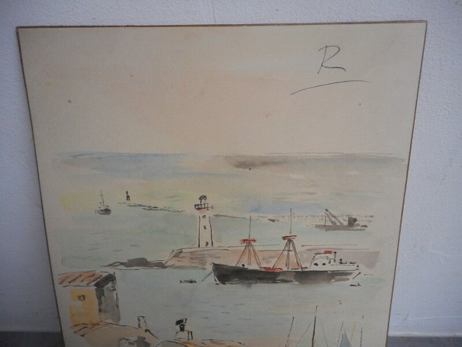 AQUARELLE DE SETE SIGNEE SHUNGO SEKIGUCHI 1911-2002