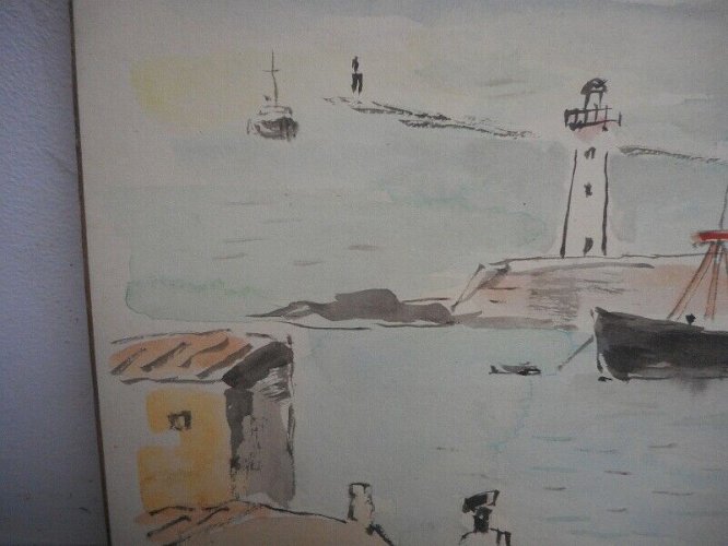 AQUARELLE DE SETE SIGNEE SHUNGO SEKIGUCHI 1911-2002