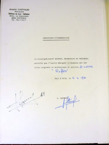 Aquarelle école française XX° GOLF DU MORBIHAN signée Dany Lucas Certificat