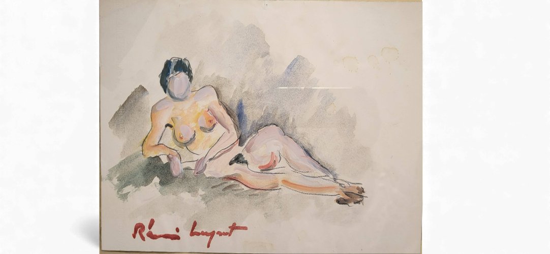 Aquarelle « femme nue » Rémi Leyrat