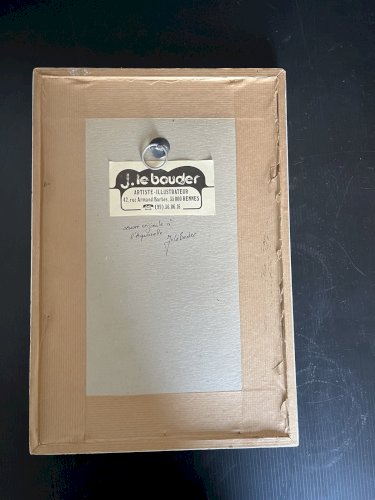 Aquarelle nue  clair obscur Jo Le Bouder  Rennes déco vintage art artiste Breton