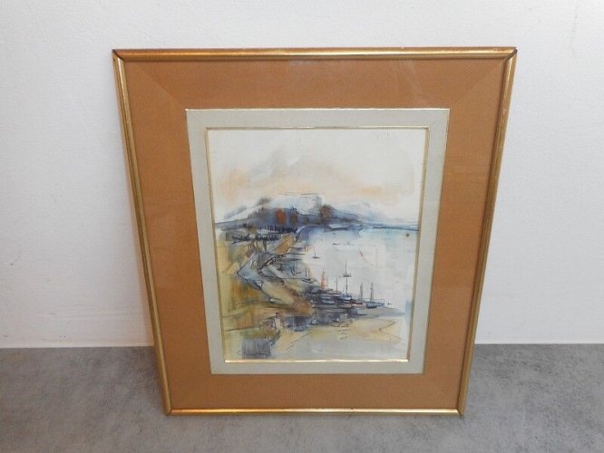 AQUARELLE SIGNEE DECOR DE MARIN N° 1