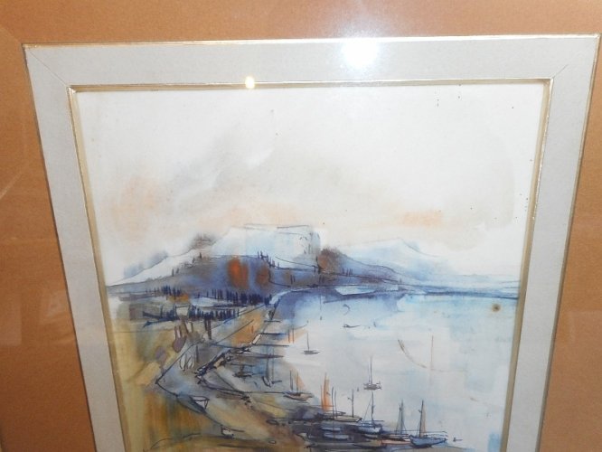 AQUARELLE SIGNEE DECOR DE MARIN N° 1