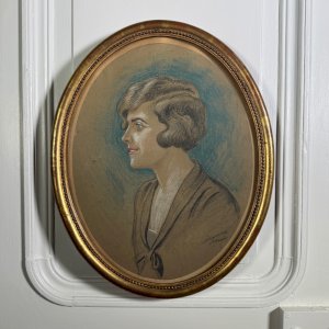 Aquarelle sur papier 1930 portrait de femme Paris A5842