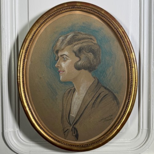 Aquarelle sur papier 1930 portrait de femme Paris A5842