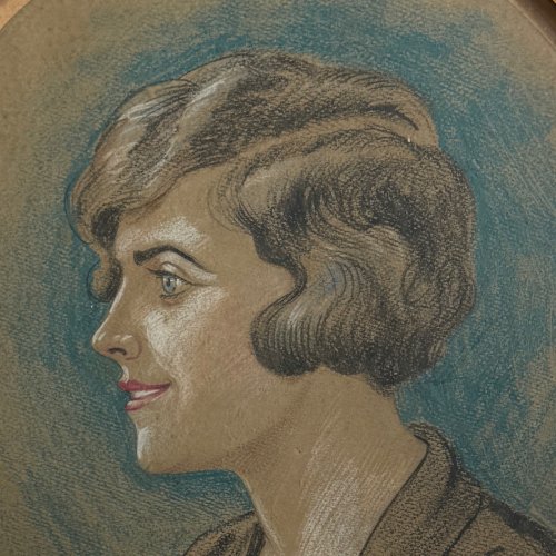 Aquarelle sur papier 1930 portrait de femme Paris A5842