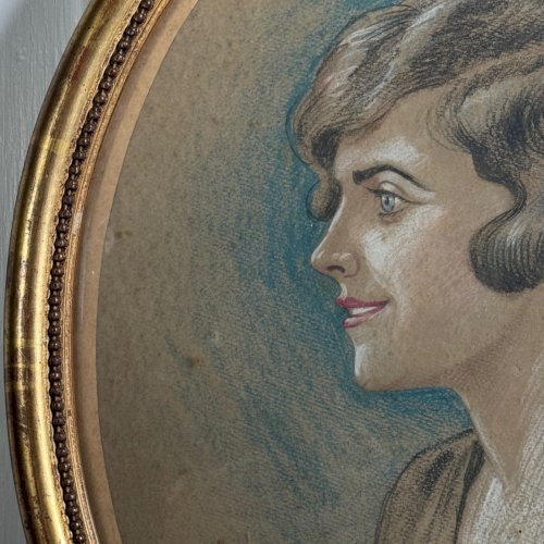 Aquarelle sur papier 1930 portrait de femme Paris A5842