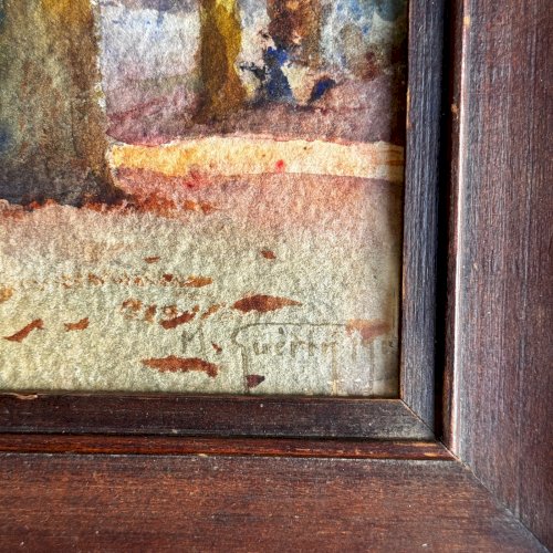 Aquarelle sur papier Cours Saint-Pierre à Nantes par Marcel Guérin A5746