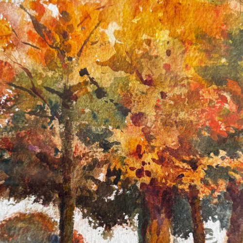 Aquarelle sur papier Cours Saint-Pierre à Nantes par Marcel Guérin A5746