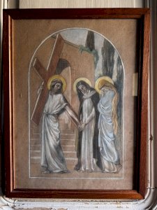 Watercolor on paper early 20th century after the Stations of the Cross of Vertou A5748