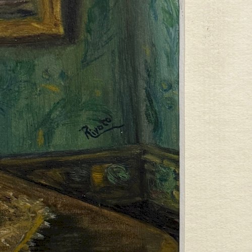 Aquarelle sur papier nature morte bouquet de fleurs XXe par Rivoto A5856