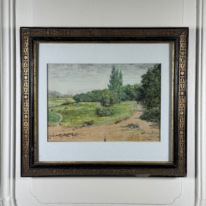 Aquarelle sur papier représentant un chemin par C. Piveteau 1915 A5850